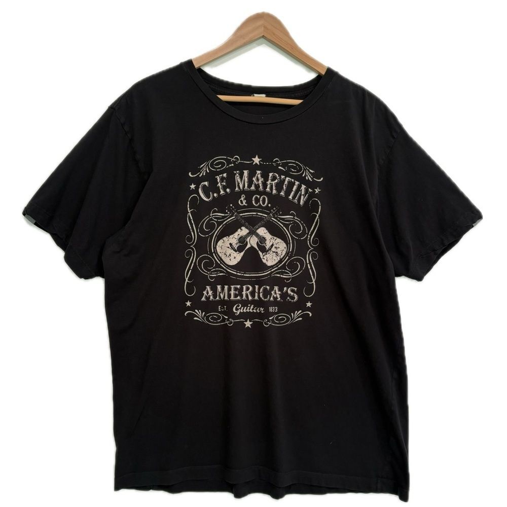 Alternative CF Martin Dual Guitars Graphic Tee Mens Size XL Black Americas 1833